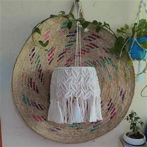 لوستر مکرومه طرح برگ (پس کرایه)