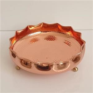 تخمه خوری مسی سه پایه برنجی طرح آفتابگردان نانو شده با کیفیت عالی