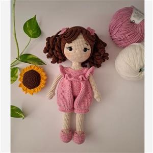 عروسک بافتنی دختر مدل سحر..قد 30سانت. دخترونه .. عروسک دستباف.. بافتنی