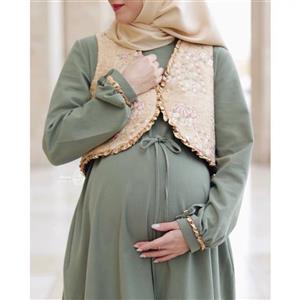 مانتو زنانه مدل ثمین جنس لینن و تافته سوزندوزی مناسب بارداری و شیردهی (سایز 36 تا 56)
