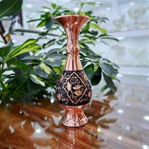 گلدان مسی الماس تراش 16 سانتی با روکش نانو پلی استر (مستقیم و بدون واسطه از تولیدی)