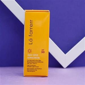 عمده فروشی کرم ضد آفتاب و ضد لک بی رنگ لافارر Lafarrerr مناسب پوست خشک و معمولی SPF 30 حجم 40 میل 92610