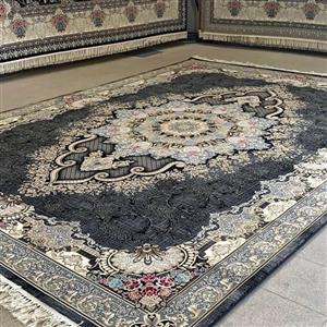 فرش ماشینی700درسا زمینه سرمه ای پالت نیمه رنگی