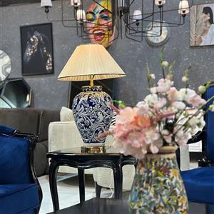 آباژور رومیزی زمینه فیروزه ایی (بال لاجورد)