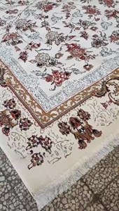 فرش 6 متری طرح جانان سفید 400شانه تراکم 700