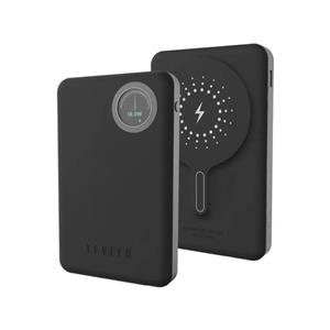 پاوربانک مگسیف چرمی 10 هزار Marbella لولو(SKU: LVL-MRBL)Levelo Marbella MagSafe Leather 10000mAh Power Bank – Dusk Black