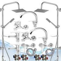 مجموعه 20 تکه لاله کروم همرا علم دوش رسوبگیر اتومات کروم