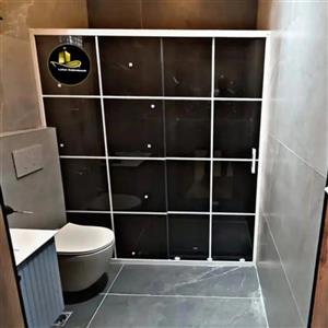 کابین دوش فریم دار(دوردوشی فریم دار ریلی) شیشه دودی سکوریت 6میل