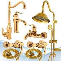 شیرالات بامبو طلا مات مجموعه8عددی به همراه علم دوش زنگوله طلا مات