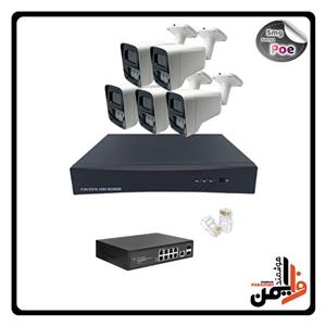 پک 5 عددی دوربین تحت شبکه 5mg سونی POEدستگاه 16کانال 4kهاپ سویچ poeهارد1 ترابایتاتصالات کامل