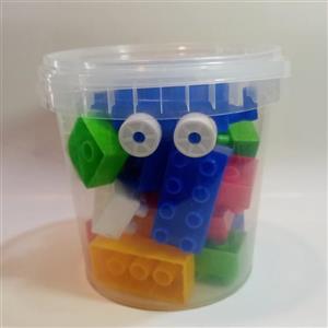 لگو آجر بازی خانه سازی ماشین دار 32 قطعه سطلی لی لی تویز