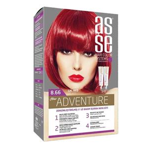 کیت رنگ موی بدون آمونیاک آسه ASSE لعل قرمز شماره  8.66 حجم 50 50 میل