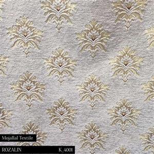 پارچه مبلی برند مجلل با نام رزالین با کد رنگ 4001 کمبین رنگ نقره ایی میباشد