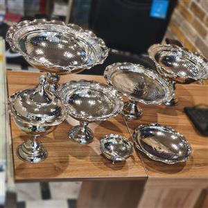 سرویس پذیرایی مسی پوشش کروم طرح ورساچ 5 تیکه(پس کرایه)