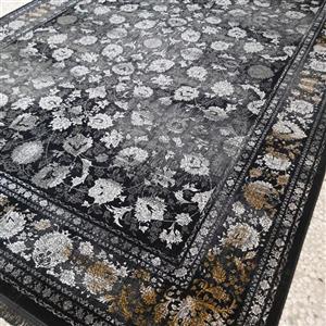 فرش کاشان فرش 700 شانه تراکم 2550 کاشان ناهید سرمه ای فرش 6 متری فرش700شانه جهیزیه عروس فرش 700شانه اکرلیک تراکم 2550