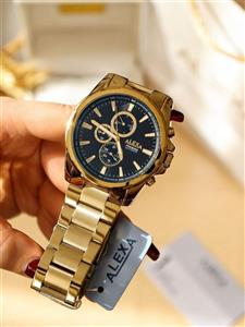 ساعت مردانه الکسا ALEXA مدل 0064 فول تایم بند قفلی رنگ ثابت ضدآب موتور ژاپن همراه با جعبه و پاکت اورجینال و یکسال گارانتی کد 1922117