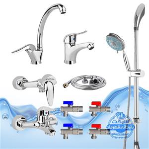 ست ۱۰ عددی شیرآلات برند آیدا صنعت مدل قهرمان اردکی | شیر ظرفشوییشیر روشوییشیر حمامشیر توالتعلم دوش یونیکاشلنگ توالتچهار عدد شیر پیسوار | کروم براق