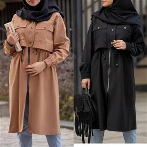 مانتو زنانه بلند ژیله دار کتان زارا از سایز 36 تا 60 ( ارسال رایگان) مانتو بلند دانشجویی