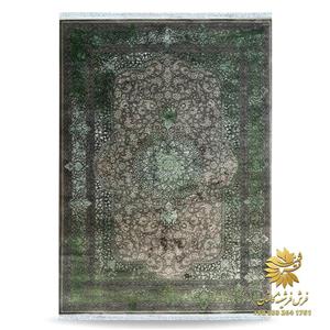 فرش سبز وینتیج ۷۰۰ شانه گل برجسته کد 73125dg