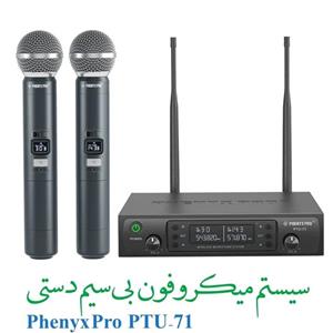 سیستم میکروفون بیسیم برند PhenyxPro دوعدد میکروفون بیسیم پویا دستی 