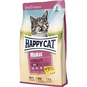 غذا خشک گربه هپی کت مدل Minkas Sterilised وزن 500 گرم(فله ای در بسته بندی زیپ کیپ)