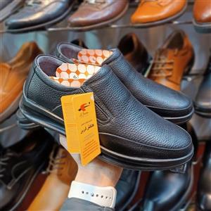 کفش فرزین مدل اکو پلاس بی بند تمام چرم طبی راحتی 40الی45