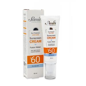 کرم ضد آفتاب فیوژن واتر SPF60 مناسب پوست چرب ثمین 50 میلی لیتر
