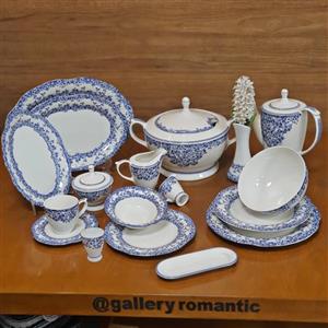 سرویس چینی 18 نفره الیزابت رومنس ماتیلدا سورمه ای 118 پارچه(پس کرایه)