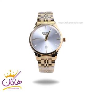 ساعت مردانه سیکو استیل با صفحه سفید (نمایش روز و تاریخ)