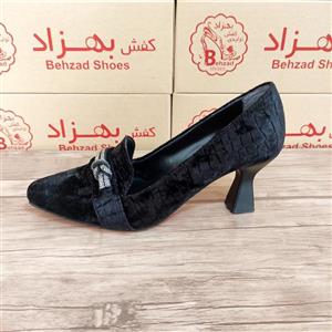 کفش پاشنه دار نگینی مجلسی رنگ مشکی زنانه دخترانه سایز 37 تا 40 زیره رافیک پاشنه 6 سانتی رویه مخمل 