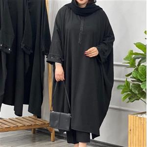 مانتو عبایی مدل ریحانه رنگبندی موجود کرپ الیزه