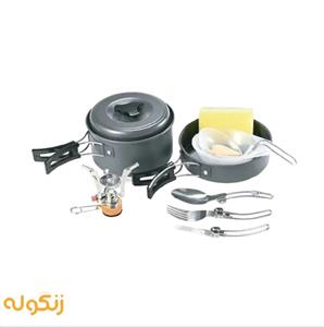ست ظروف و گاز آشپزی کمپینگ 10 در 1 گرین لاین مدل GN10N1C00KBK