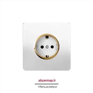 پریز برق ارت دار مدل کریستال سفید طلایی و نقره ای آسیا الکتریک
