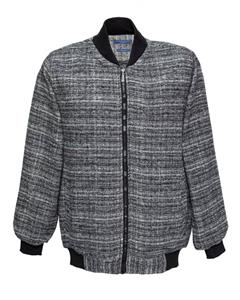 کاپشن مردانه یقه بامبر زیپدار رنگ سفید کد 96301