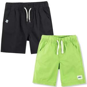 شلوارک کتان پسرانه کمر رگلاژدار برند کولکلاب لهستان رنگ سورمه ای و سبز فسفری