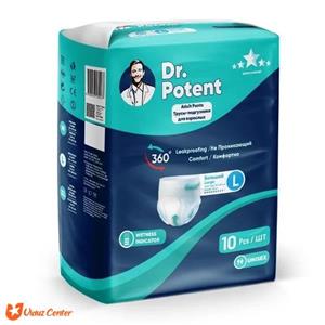 پوشک بزرگسال شورتی دکتر پوتنت سایز بزرگ (L) بسته 10 عددی