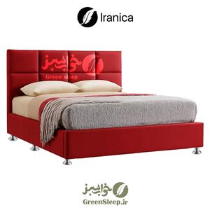 تختخواب باکس هتلی ثابت ایرانیکا (اقتصادی) سایز 160 (دو تکه) دو نفره به همراه تاج طرح مستطیل