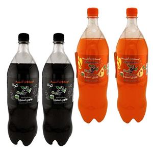 نوشابه گازدار پرتقالی و مشکی بی‌ لوفیت - 1500 میلی لیتر بسته 2 عددی