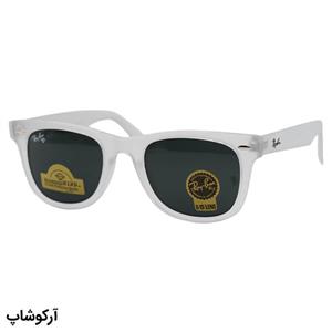 عینک آفتابی Ray-Ban با فریم ویفرر، عدسی شیشه رنگ سفید یخی، لنز دودی سایز 50 مدل RB2140 L-884