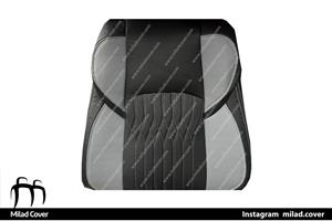 روکش صندلی لونا برقی GRE 110 چرم مشکی و طوسی