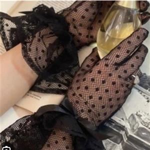 دستکش توری مجلسی خالدار