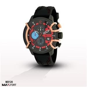 ساعت اسپرت اصل مردانه MAXFORT مدل MX120 قرمز مشکی نارنجی 🔥⌚✅