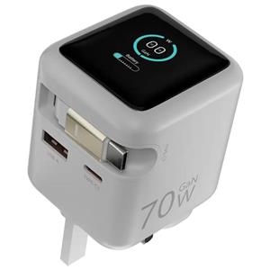 شارژر دیواری پاورولوژی مدل PWCUQC051 Powerology Halo Dual-Port GaN Charger  برای برای این محصول