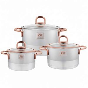 سرویس قابلمه استیل 6 پارچه بازرگانی زیو مدل 1306
