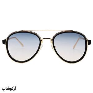 عینک آفتابی خلبانی DITIAI با فریم مشکی و طلایی رنگ، لنز دو رنگ و سایه روشن مدل 0517