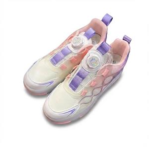 کفش بچه گانه اسکیتی چراغ دار دو حالته سفید صورتی پاستیلی