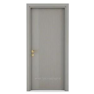 درب اتاقی طوسی مدرن با طرح خطی عمودی کد 30504