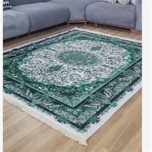 فرشینه سبز جنس مخمل مدرن استُپ دار (ابعاد دلخواه) h555