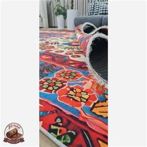خرید فرش مخمل سنتی قرمز لاکی استُپ دار (ابعاد دلخواه)
