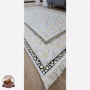 فرشینه خاکستری طلایی مدرن مخمل تُرک استُپ دار u10 ابعاد دلخواه